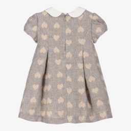 Mayoral Newborn-Baby Girls Grey Hearts Dress | Childrensalon Outlet