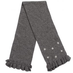 مايورال-طقم سكارف و قبعة قطن وصوف لون رمادي و أبيض | Childrensalon Outlet