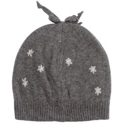 مايورال-طقم سكارف و قبعة قطن وصوف لون رمادي و أبيض | Childrensalon Outlet