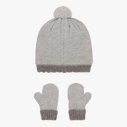 مايورال-طقم قبعة مزيج فيسكوز محبوك لون رمادي للمولودات | Childrensalon Outlet