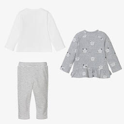 مايورال Newborn-طقم ليغنغز قطن جيرسي لون رمادي للمولودات | Childrensalon Outlet