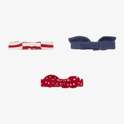 Mayoral Newborn-طوق للرأس أطفال بناتي قطن جيرسي لون أحمر وكحلي وأبيض (عدد 3) | Childrensalon Outlet