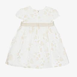 Mayoral-Кремовое платье из органзы с бежевыми сердечками | Childrensalon Outlet