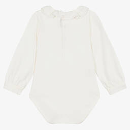 Mayoral-Baby Girls Ivory Cotton Jersey Bodysuit | Childrensalon Outlet