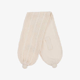 مايورال-طقم قبعة قطن محبوك لون عاجي للمولودات | Childrensalon Outlet