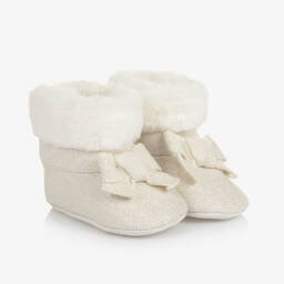 Mayoral-Кремовые вязаные пинетки | Childrensalon Outlet