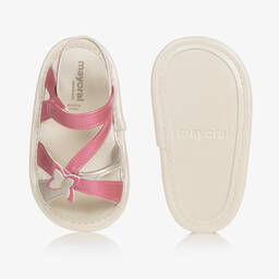 Mayoral-Baby Girls Ivory & Pink Pre-Walker Sandals | Childrensalon Outlet