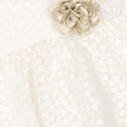 Mayoral-Baby Girls Ivory Spot Organza Dress | Childrensalon Outlet