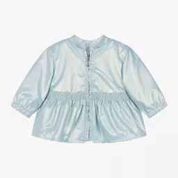 Mayoral Newborn-Baby Girls Metallic Blue Reversible Coat | Childrensalon Outlet