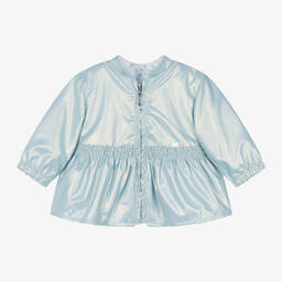 Mayoral Newborn-Baby Girls Metallic Blue Reversible Coat | Childrensalon Outlet