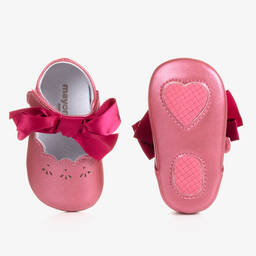 Mayoral-Baby Girls Metallic Pink Pre-Walker Shoes | Childrensalon Outlet
