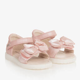 Mayoral-Baby Girls Pink Bow Velcro Sandals | Childrensalon Outlet