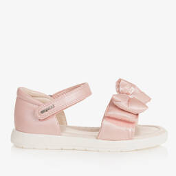 Mayoral-Baby Girls Pink Bow Velcro Sandals | Childrensalon Outlet