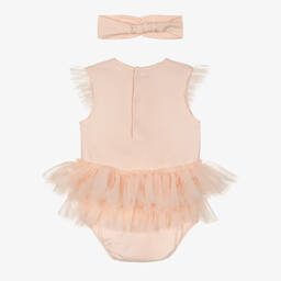 Mayoral-Baby Girls Pink Cotton Babysuit Set | Childrensalon Outlet