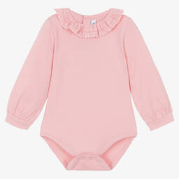 Mayoral-Baby Girls Pink Cotton Jersey Bodysuit | Childrensalon Outlet
