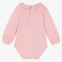 Mayoral-Baby Girls Pink Cotton Jersey Bodysuit | Childrensalon Outlet