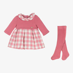 Mayoral Для новорожденных-Розовое платье и колготки для малышек | Childrensalon Outlet