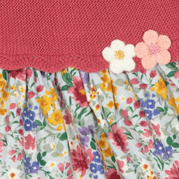 مايورال Newborn-فستان قطن لون زهري وأزرق بطبعة ورود للمولودات | Childrensalon Outlet