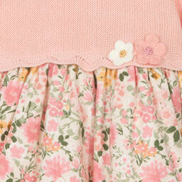 Mayoral Newborn-فستان قطن تويل لون زهري بطبعة ورود للمولودات | Childrensalon Outlet