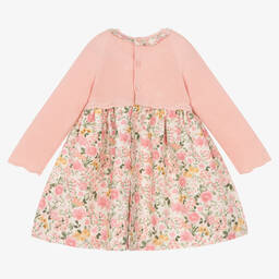 Mayoral Newborn-فستان قطن تويل لون زهري بطبعة ورود للمولودات | Childrensalon Outlet