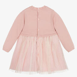 Mayoral-Розовое платье из тюля в золотистый горох | Childrensalon Outlet