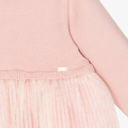 Mayoral-Розовое платье из тюля в золотистый горох | Childrensalon Outlet