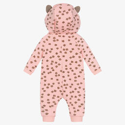 Mayoral Newborn-Baby Girls Pink Hooded Romper  | Childrensalon Outlet