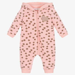 Mayoral Newborn-Baby Girls Pink Hooded Romper  | Childrensalon Outlet