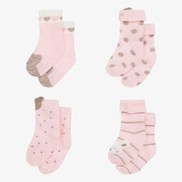 Mayoral-Розовые вязаные носки (4пары) | Childrensalon Outlet