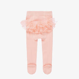 Mayoral Newborn-Baby Girls Pink Ruffle Tights  | Childrensalon Outlet