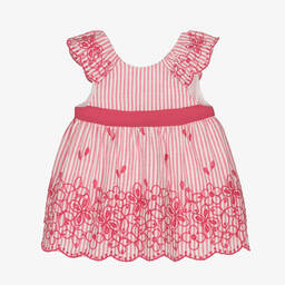 Mayoral-Baby Girls Pink Striped Dress | Childrensalon Outlet