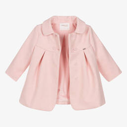 Mayoral-Розовое пальто-трапеция для малышек | Childrensalon Outlet