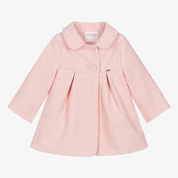 Mayoral-Розовое пальто-трапеция для малышек | Childrensalon Outlet