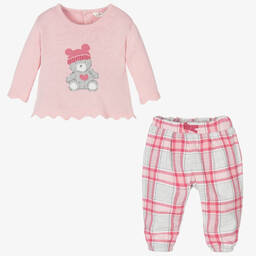 مايورال Newborn-طقم بنطلون قطن محبوك لون زهري للمولودات | Childrensalon Outlet