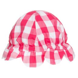 مايورال Newborn-قبعة قطن لون زهري و ابيض للمولودات | Childrensalon Outlet