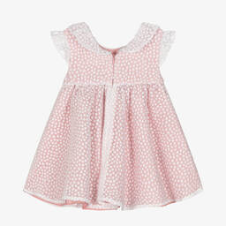 Mayoral-Baby Girls Pink & White Spot Organza Dress | Childrensalon Outlet