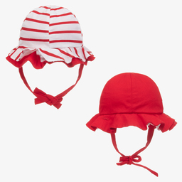 Mayoral Newborn-Baby Girls Red Stripe Sun Hat | Childrensalon Outlet