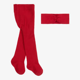 Mayoral Newborn-Baby Girls Red Tights Set | Childrensalon Outlet