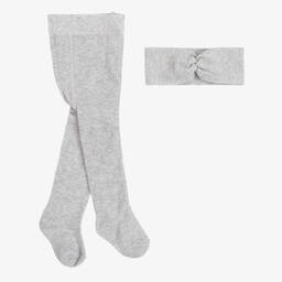 Mayoral Newborn-Baby Girls Silver Tights Set | Childrensalon Outlet