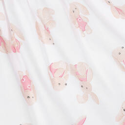 Mayoral-Baby Girls White Bunny Print Cotton Dress | Childrensalon Outlet