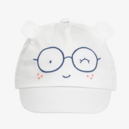 Mayoral Newborn-Baby Girls White Cotton Cap  | Childrensalon Outlet