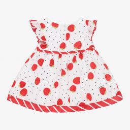 Mayoral Newborn-طقم فستان قطن لون أبيض | Childrensalon Outlet