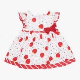 Mayoral Newborn-طقم فستان قطن لون أبيض | Childrensalon Outlet