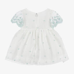 مايورال-فستان تول مطرز لون أبيض للمولودات | Childrensalon Outlet