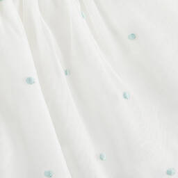 مايورال-فستان تول مطرز لون أبيض للمولودات | Childrensalon Outlet