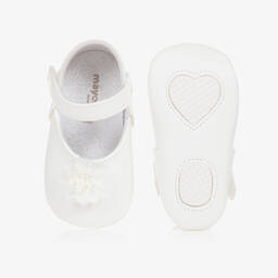 Mayoral-Baby Girls White Flower Pre-Walker Shoes | Childrensalon Outlet