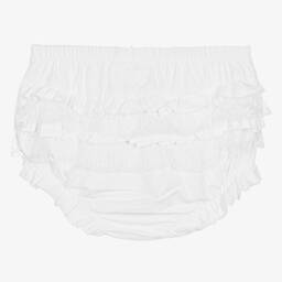 Mayoral-Baby Girls White Frilly Pants | Childrensalon Outlet