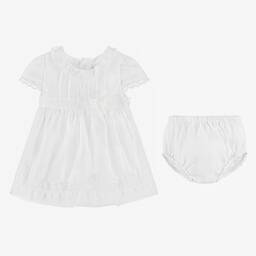 مايورال-فستان مراسم أورغانزا لون أبيض للمولودات | Childrensalon Outlet