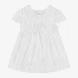 مايورال-فستان مراسم أورغانزا لون أبيض للمولودات | Childrensalon Outlet