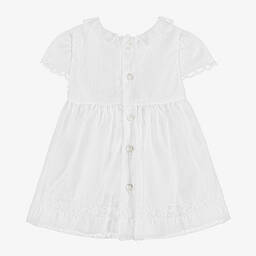 مايورال-فستان مراسم أورغانزا لون أبيض للمولودات | Childrensalon Outlet